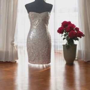 Windsor Strapless Pink Sequin Mini Dress Size 3